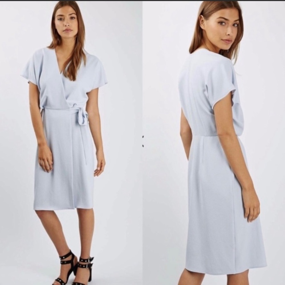 Topshop Pastel Blue Wrap Dress